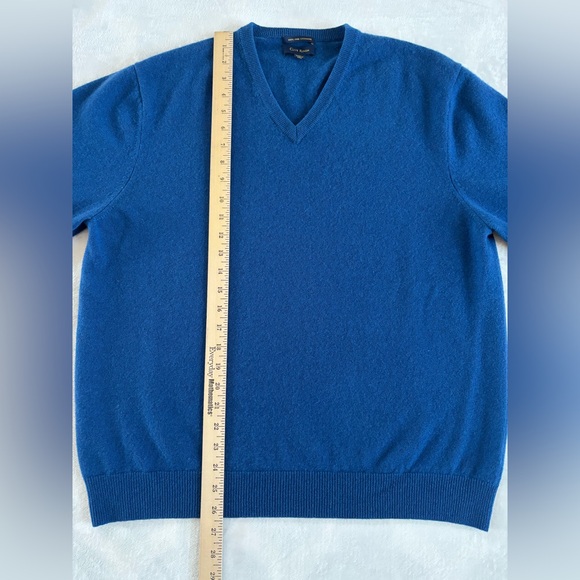 Club Room 100% Cashmere Blue V-Neck Sweater Mens XL - Picture 4 of 7